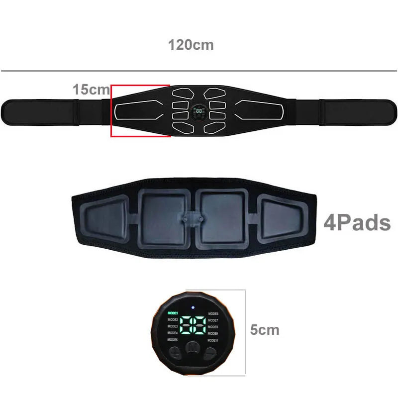 Waist Abdominal Massager Muscle Toner Abdominal Toning Belt Fitness Training Gear Ab Trainer