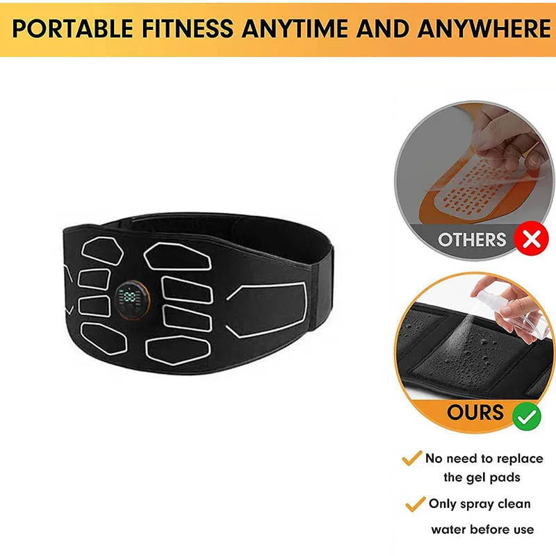 Waist Abdominal Massager Muscle Toner Abdominal Toning Belt Fitness Training Gear Ab Trainer