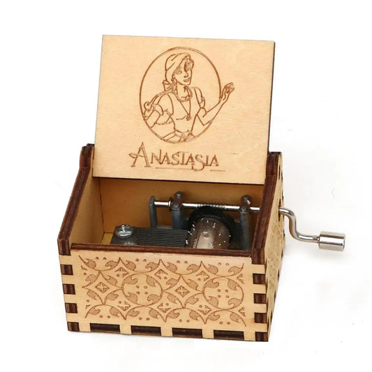 Y-Wooden Carved Musical Box Alice Annas Queen Theme Musical Box For Female friends  Decorate Music Boxes Christmas Birthday Gift