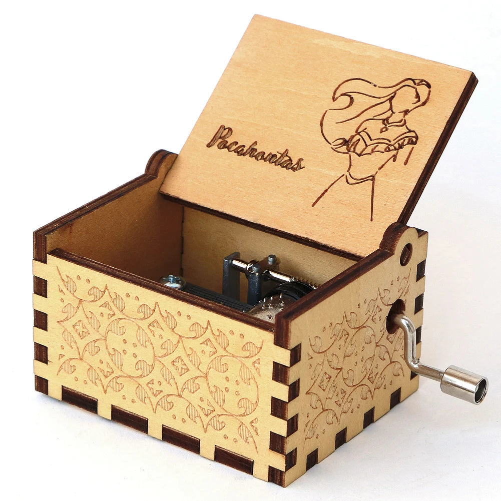 Y-Classical Wooden Carved Music Box Pocahontas Theme Musical Box Decorative Musical Boxes Birthday Gift Music Box Christmas Gift