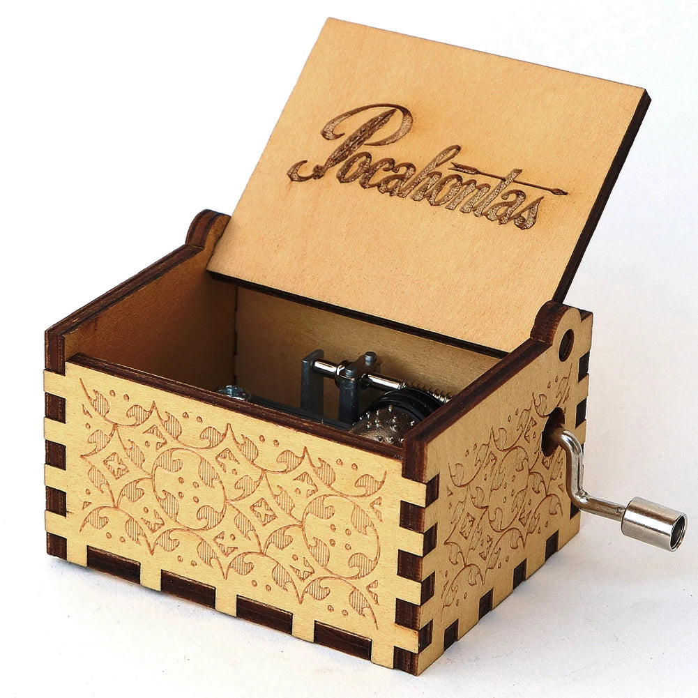 Y-Classical Wooden Carved Music Box Pocahontas Theme Musical Box Decorative Musical Boxes Birthday Gift Music Box Christmas Gift