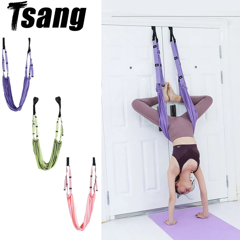 Women Aerial Yoga Hammock Pilates Anti-Gravity Swing Hammock Adult Hanging Swing Door Adjustable Home Auxiliary Trainer