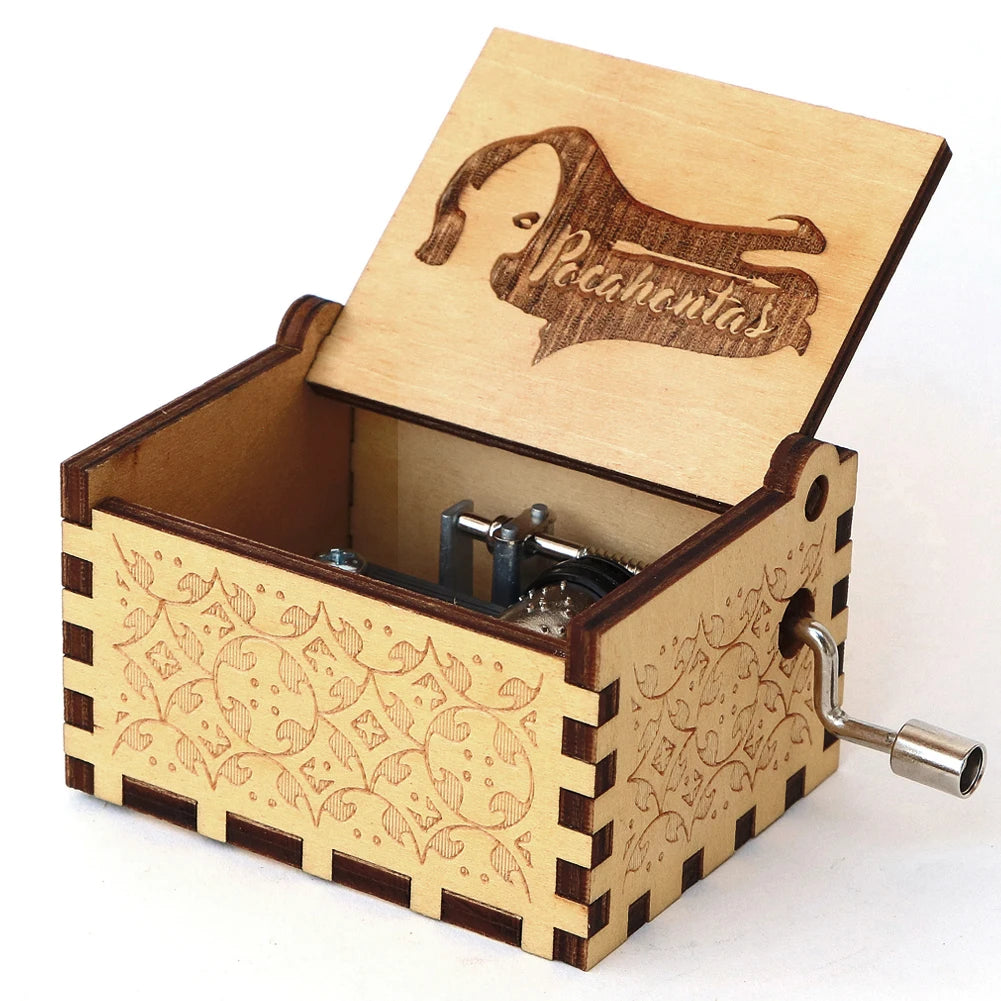 Y-Classical Wooden Carved Music Box Pocahontas Theme Musical Box Decorative Musical Boxes Birthday Gift Music Box Christmas Gift