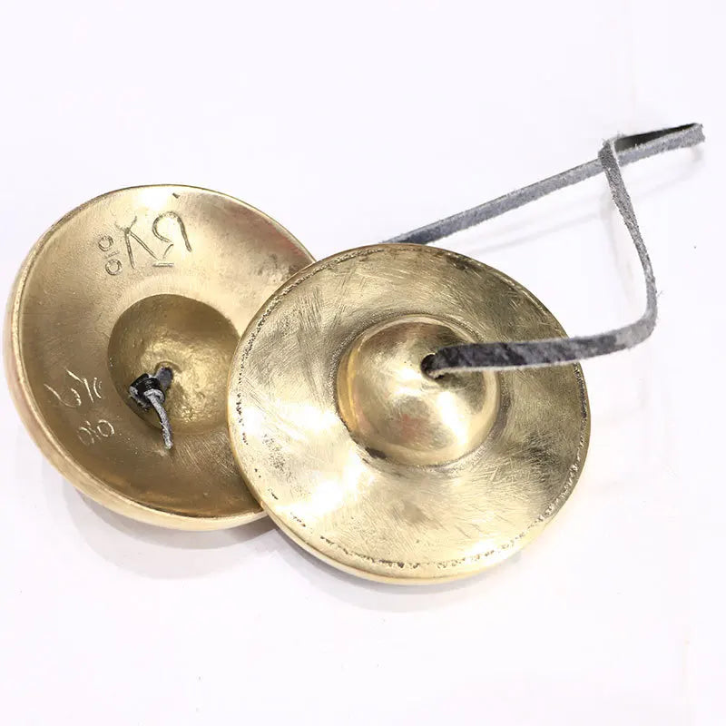 Yoga Handcrafted Tibetan Meditation Gong Tingsha Cymbal Bell with Buddhist The Eight Auspicious Symbols